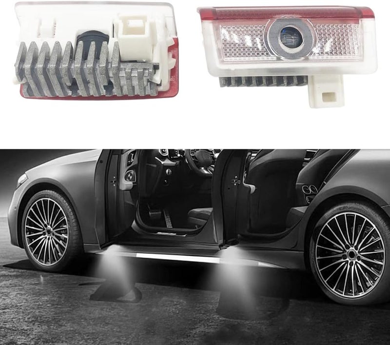 LOUEI 2pc Car Door LED Logo Projector Lights, Welcome Shadow Lamp, Automotive Step Light Compatible with 2014-2020 C W205 A W176 B E W212 W213 ML W166 GLA GLB GLC GLE GLS. (W205) - Image 2